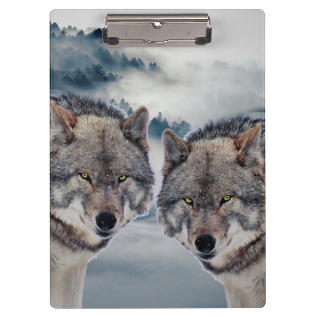Carpeta De Pinza Portapapeles/Lobos (Anverso)