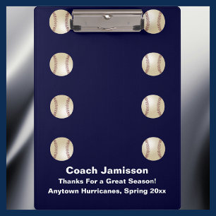 Carpeta De Pinza Portapapeles, Navy Blue, entrenador de béisbol