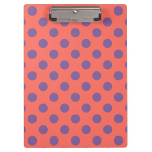 Carpeta De Pinza Pos de la polka de coral violeta y viva