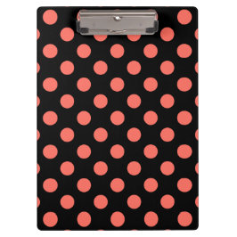 Carpeta De Pinza Pos de la polka de coral vivos en negro