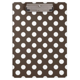 Carpeta De Pinza Pos de polka blanca en marrón