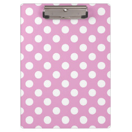 Carpeta De Pinza Pos de polka blanca en rosa pálido