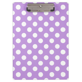 Carpeta De Pinza Pos de polka blanca sobre lila