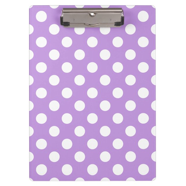Carpeta De Pinza Pos de polka blanca sobre lila (Anverso)