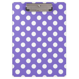 Carpeta De Pinza Pos de polka blanco en periwinkle