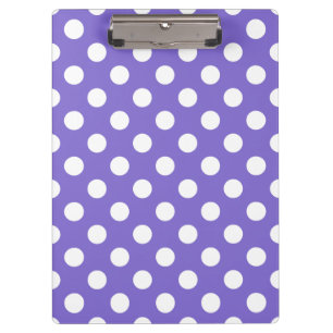 Carpeta De Pinza Pos de polka blanco en periwinkle