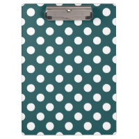 Pos de polka blanco en verde azulado