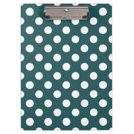 Carpeta De Pinza Pos de polka blanco en verde azulado