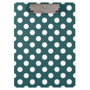 Carpeta De Pinza Pos de polka blanco en verde azulado