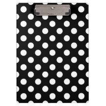 Pos de polka blanco sobre negro