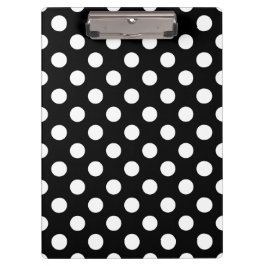 Carpeta De Pinza Pos de polka blanco sobre negro