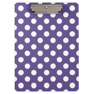 Carpeta De Pinza Pos de polka blanco sobre ultravioleta