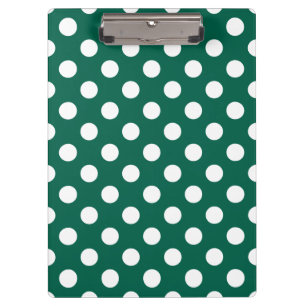Carpeta De Pinza Pos de polka blanco sobre verde sabio