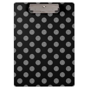 Carpeta De Pinza Pos de polka gris y negro