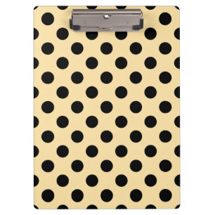 Carpeta De Pinza Pos de polka negra en amarillo pálido