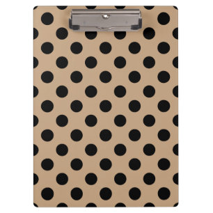 Carpeta De Pinza Pos de polka negro en beige