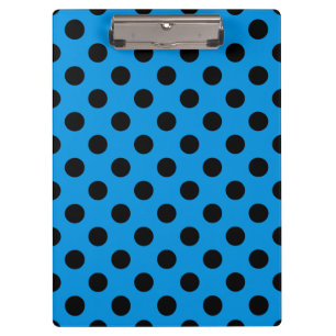 Carpeta De Pinza Pos de polka negro sobre azul cielo