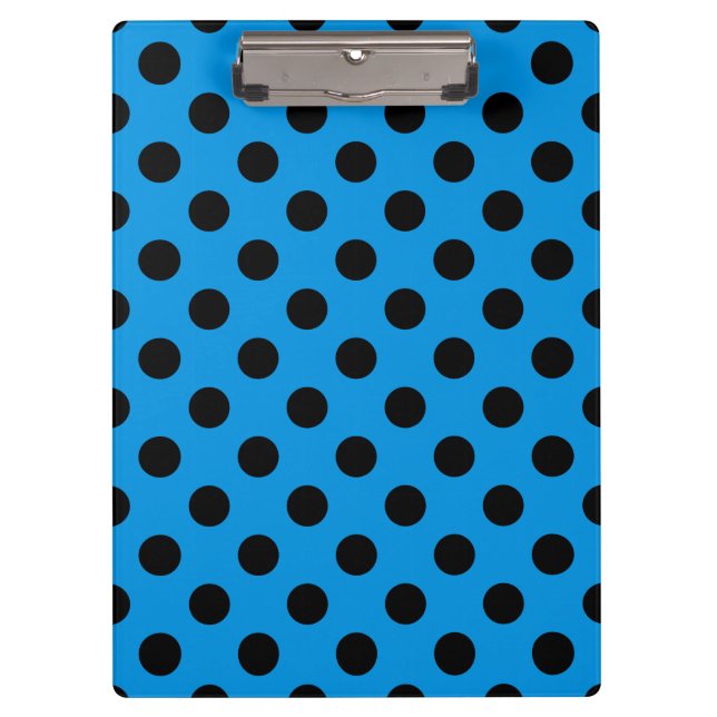 Carpeta De Pinza Pos de polka negro sobre azul cielo (Anverso)