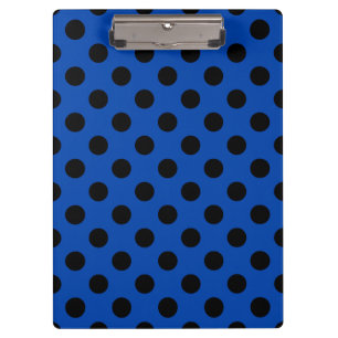 Carpeta De Pinza Pos de polka negro sobre azul real
