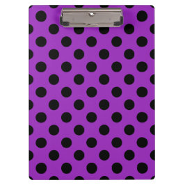 Carpeta De Pinza Pos de polka negro sobre morado
