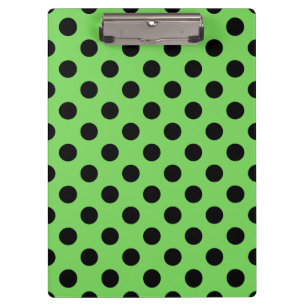 Carpeta De Pinza Pos de polka negro sobre verde lima
