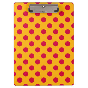 Carpeta De Pinza Pos rojos de polka sobre amarillo