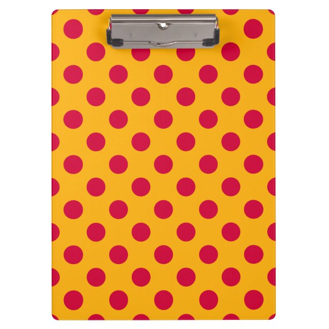 Carpeta De Pinza Pos rojos de polka sobre amarillo (Anverso)