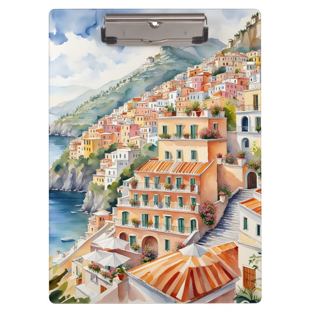 Carpeta De Pinza Positano: Acuarela Encanta la Costa Amalfitana de  (Anverso)