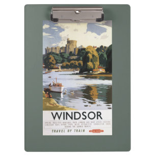 Carpeta De Pinza Poster británico de Thames del castillo de Windso
