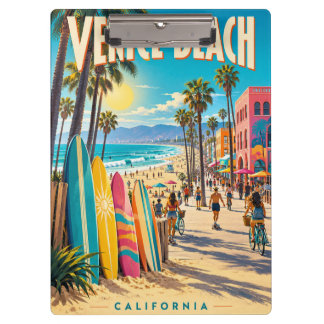 Carpeta De Pinza Póster de tablas de surf coloridas de Venice Beach