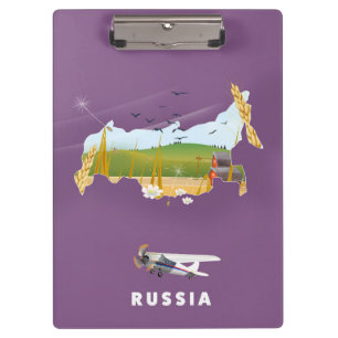Carpeta De Pinza Póster de viaje del mapa ruso