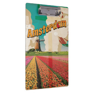 Carpeta De Pinza Póster de viaje vintage de Amsterdam