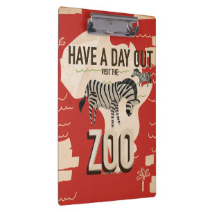 Carpeta De Pinza Póster de viaje vintage Visita el zoológico.