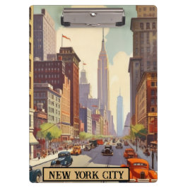 Carpeta De Pinza Poster de Viajes Vintage Nueva York