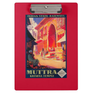 Carpeta De Pinza Poster del viaje del templo de Muttra Krishna