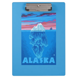 Carpeta De Pinza Poster del viaje del vintage de AlaskaIceberg