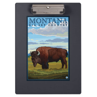Carpeta De Pinza Poster del viaje del vintage de MontanaBison