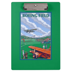 Carpeta De Pinza Poster del viaje del vintage del campo de Boeing