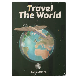 Carpeta De Pinza Póster vintage de ciencia ficción Viaja por el mun