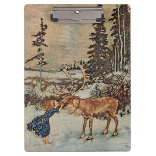 Carpeta De Pinza Póster Vintage de la escena de invierno de la chic