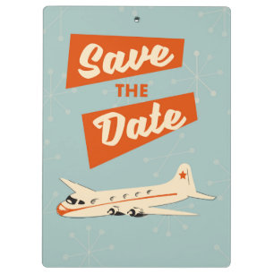 Carpeta De Pinza Póster vintage de viaje para guardar la fecha