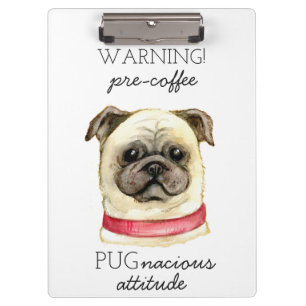 Carpeta De Pinza Precafé Actitud pugnante con Pug
