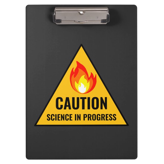 Carpeta De Pinza Precaución Ciencia en Progreso (Anverso)
