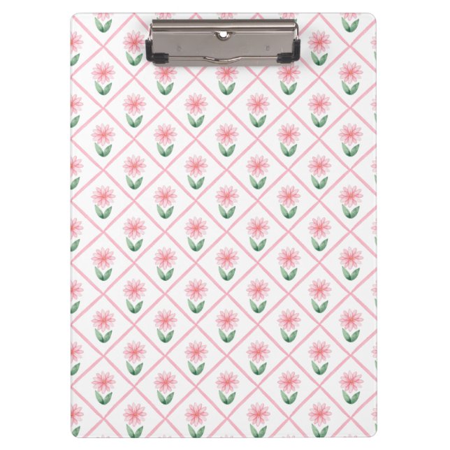 Carpeta De Pinza Preppy floral trellis grandmillenial (Anverso)