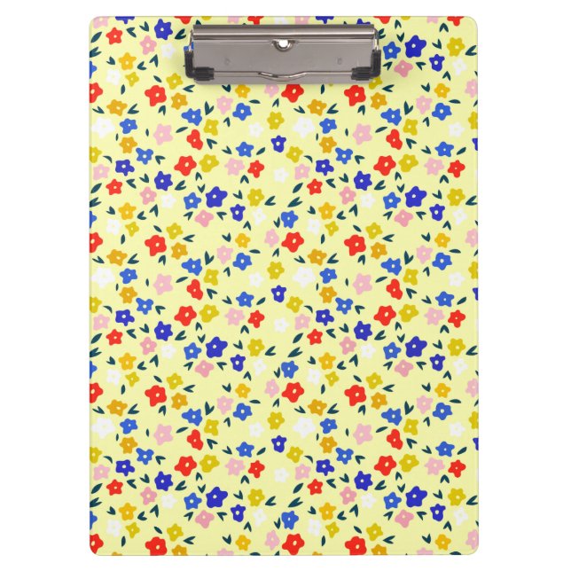 Carpeta De Pinza Pretty Dainty Cute Floral on Pastel Yellow (Anverso)