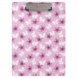 Carpeta De Pinza Pretty Pink Butterfly Clipboard