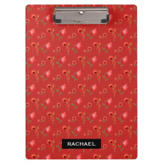 Carpeta De Pinza Pretty Red Poppies Pattern Personalised