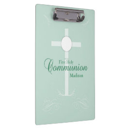 Carpeta De Pinza Primera Comunión, guión en verde suave