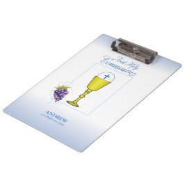 Carpeta De Pinza Primera Comunión Niño, Cáliz con Hostia y Uvas