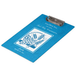 Carpeta De Pinza Primera comunión, trigo, uvas azul